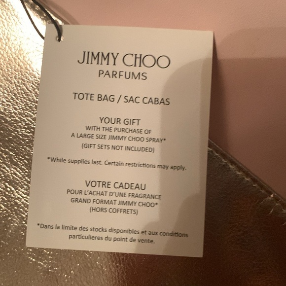 NWT Jimmy Choo Pale Pink & Gold Large Tote /Bag Size 15x17 - Picture 6 of 9